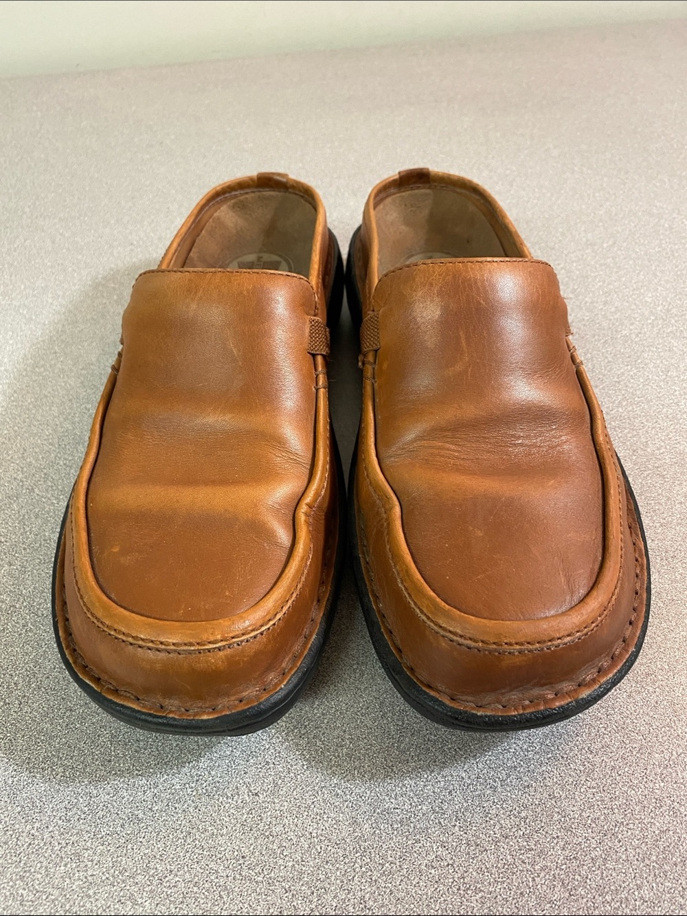 Merrell Women's Cognac Leather Slip-On Clog Mules - Picture 3 of 10